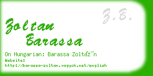 zoltan barassa business card